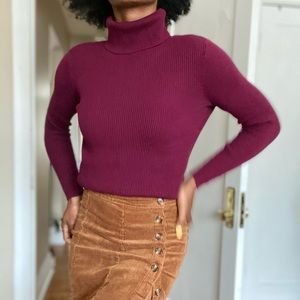 Croft and Barrow Ribbed purple  Turtleneck Sweater size medium